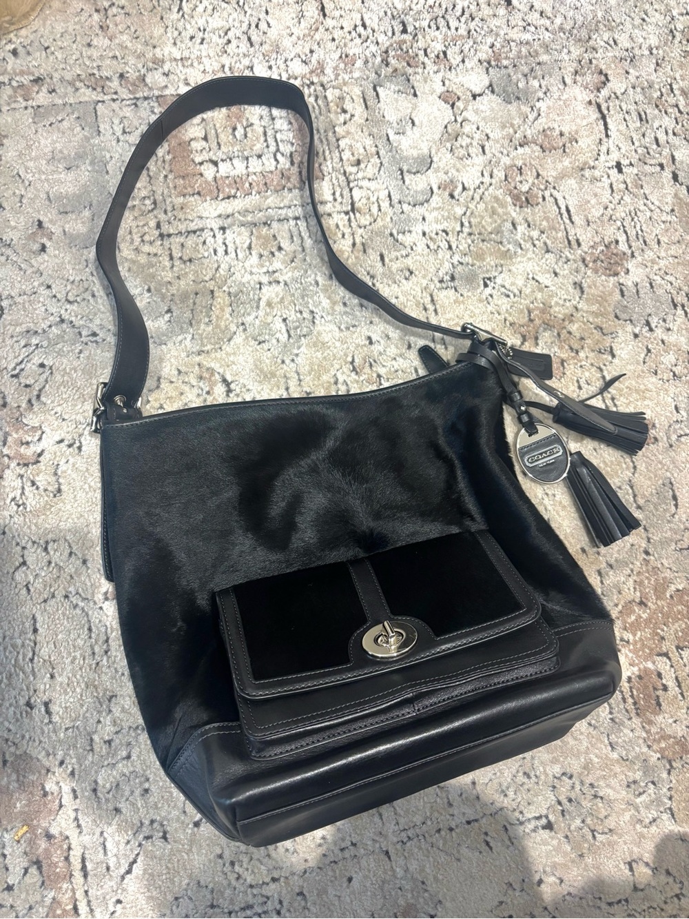 Coach Limited Edition Legacy calf hair Large tote shoulder bag